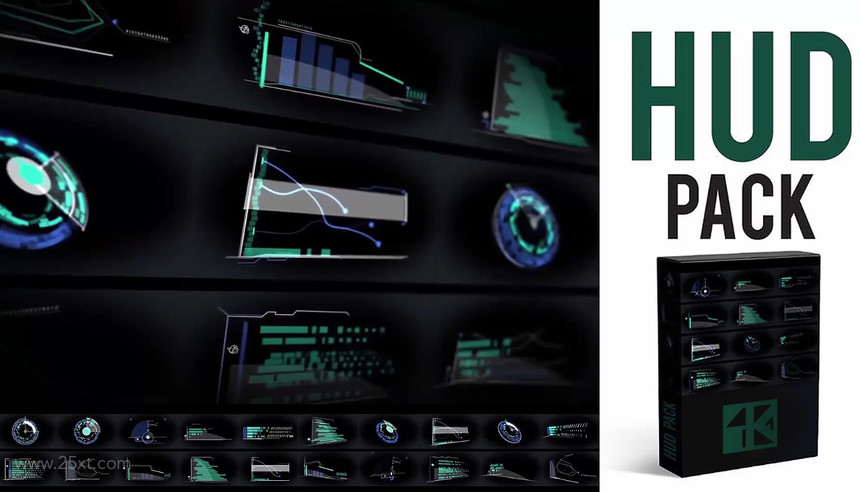 Hud Pack – 科技感PR视频片头片尾过场动效-图迷影像